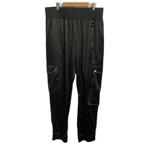 AKIRA Dark Green Satin Cargo Jogger Pants Size XXL